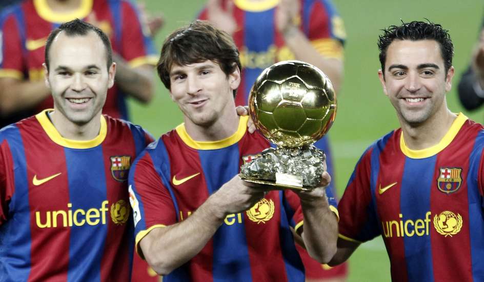 Messi, Iniesta y Xavi. La imagen del Barça. El podio del Balón de Oro en el 2011. FOTO | www.20minutos.es
